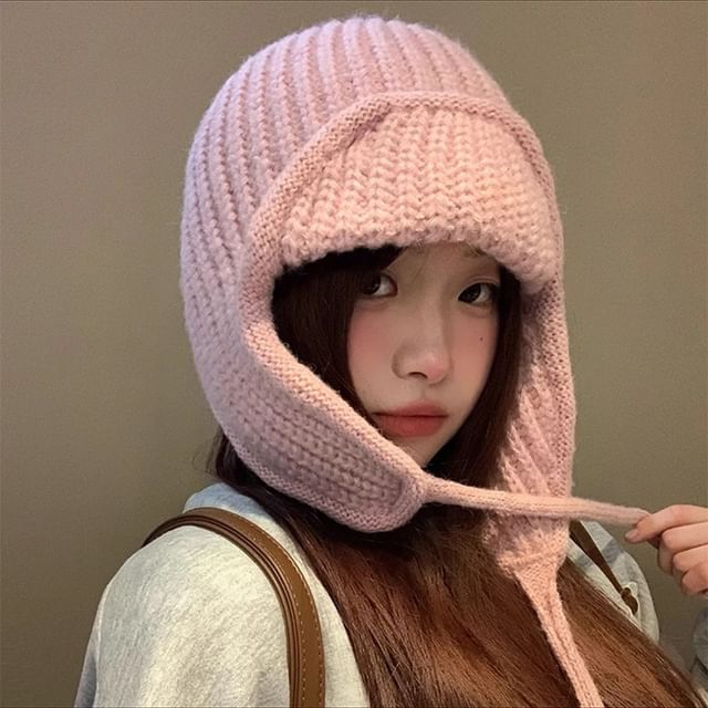Raconteur-Plain Knit Trapper Hat