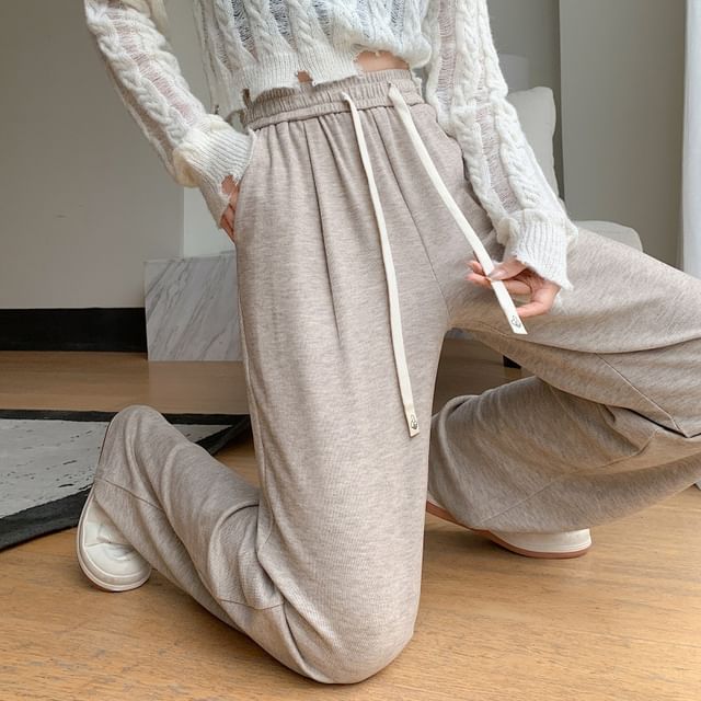 Jaqmine-High-Waist Plain Loose Fit Pants