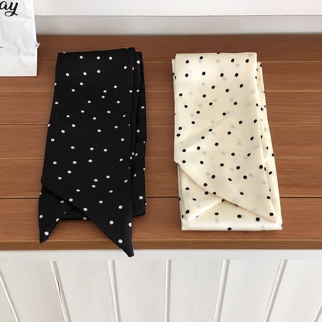 Frior-Dotted Narrow Scarf