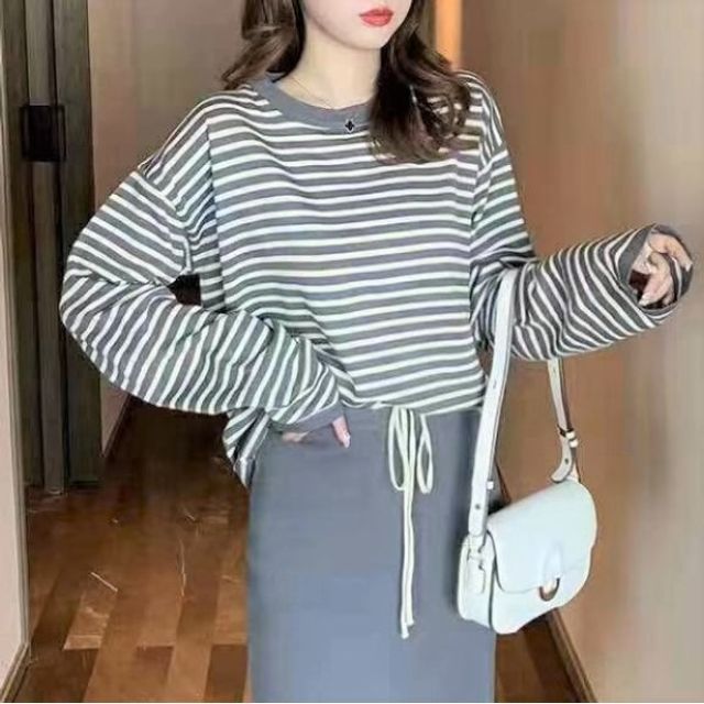 fitted striped sweater