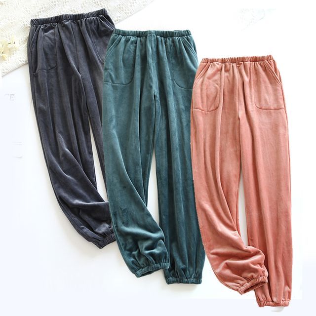MelMount Pajama Velvet Pants YesStyle