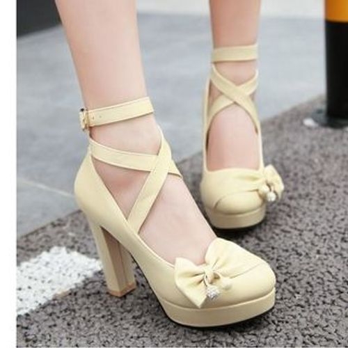 Freesia Block Heel Platform Pumps YesStyle