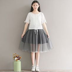 Fancy Show - 套裝:上衣 + 網紗裙 Fancy Show - 套裝:上衣 + 網紗裙