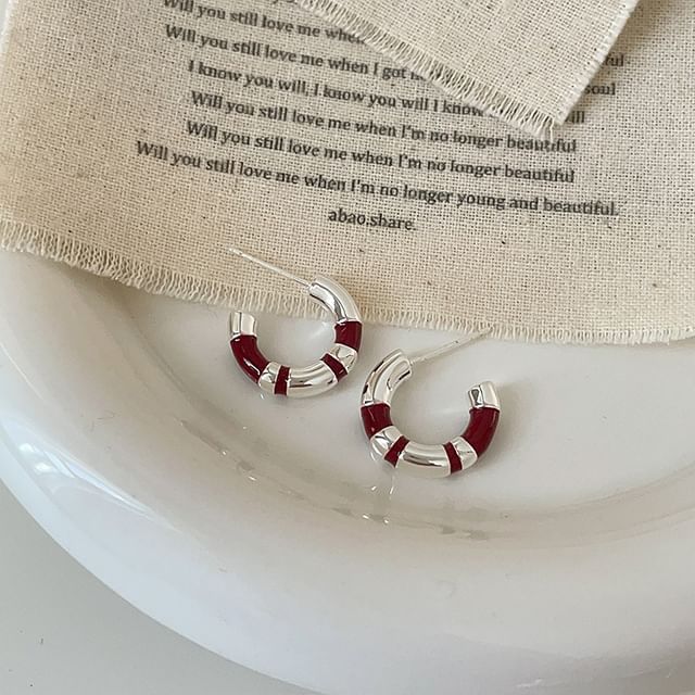 Panda Dama-Glazed Half Hoop Earring