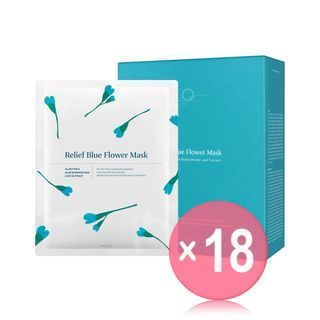 HYGGEE - Relief Blue Flower Mask Set (x18) (Bulk Box)