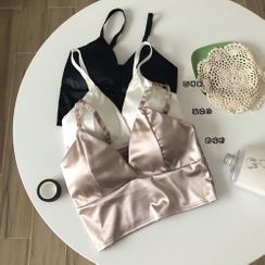 MISS YOYO - Spaghetti-Strap Plain Bra Top MISS YOYO - Spaghetti-Strap Plain Bra Top