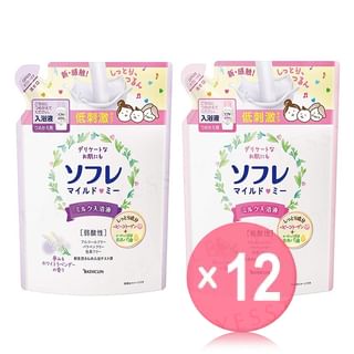 BATHCLIN - Sofre Mild Me Milk Bath Liquid Refill 600ml - 2 Types (x12) (Bulk Box)