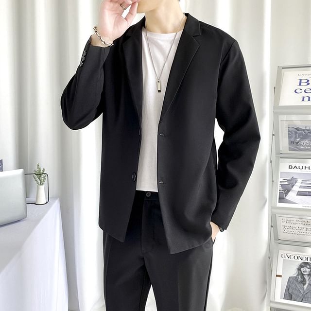 Lingaris-Plain Single-Breasted Blazer