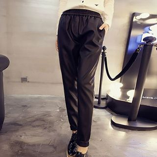 faux leather harem pants