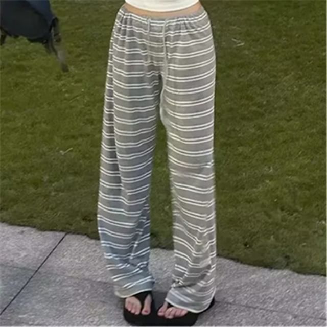 Asiris-High Rise Striped Wide Leg Pants