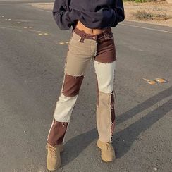 HERMITAKH - Two Tone Straight-Fit Jeans HERMITAKH - Two Tone Straight-Fit Jeans