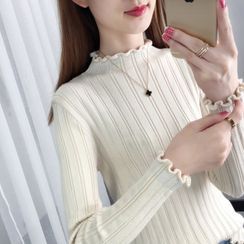 Norte - Lettuce Edge Rib Knit Top Norte - Lettuce Edge Rib Knit Top