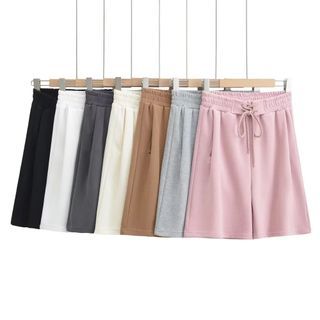Asiris High Waist Plain Wide-Leg Sweat Shorts Sale