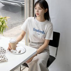 NAIN - Letter-Printed Cotton T-Shirt NAIN - Letter-Printed Cotton T-Shirt
