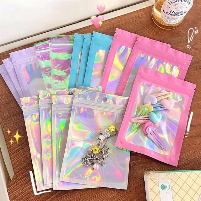 Tuhat-Holographic Self Sealing Plastic Pouch
