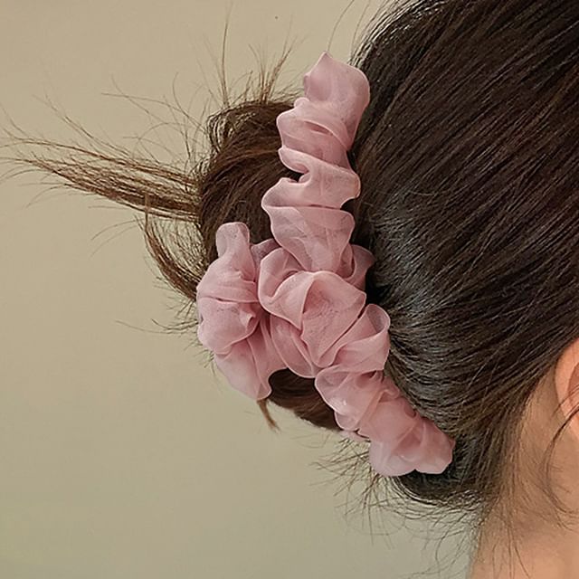 Sesori-Plain Ruched Mesh Hair Claw