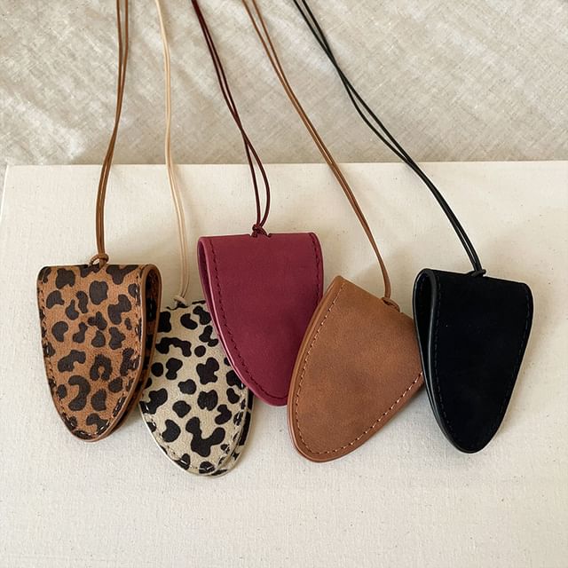 Panda Dama-Faux Leather Pouch Necklace