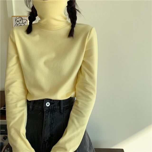 monroll-Long-Sleeve Turtleneck Top