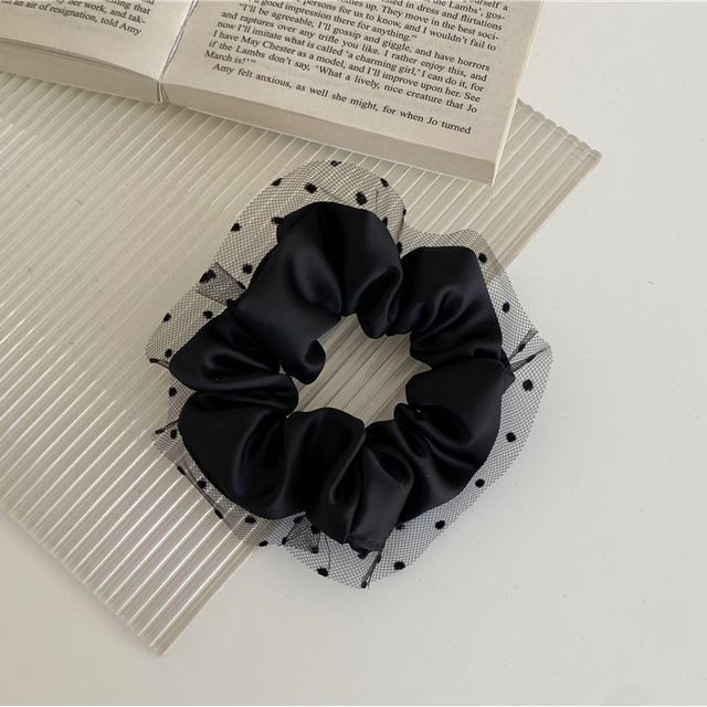 Allyrinta-Polka Dot Mesh Scrunchie