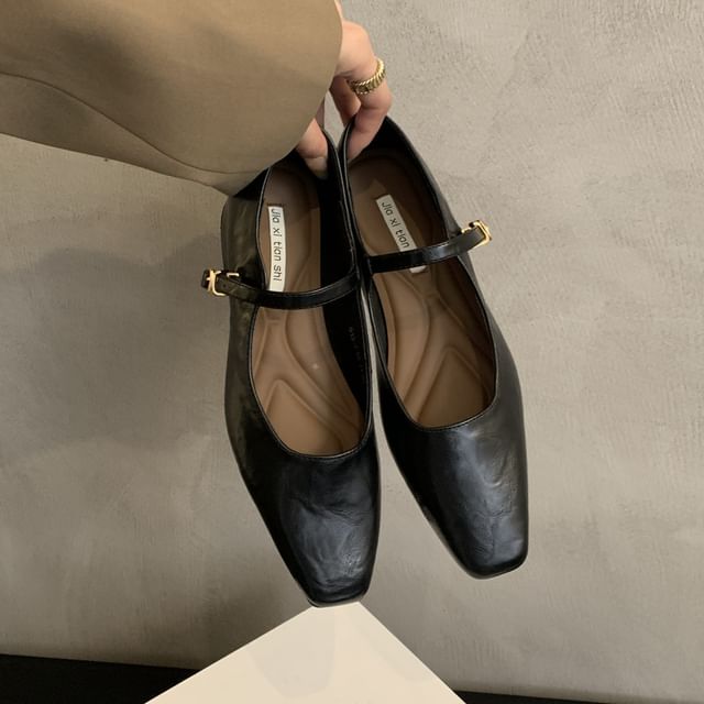 Anran-Block-Heel Mary Jane Flats