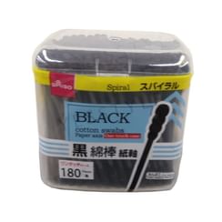 DAISO - Spiral Black Cotton Swabs Paper Axis