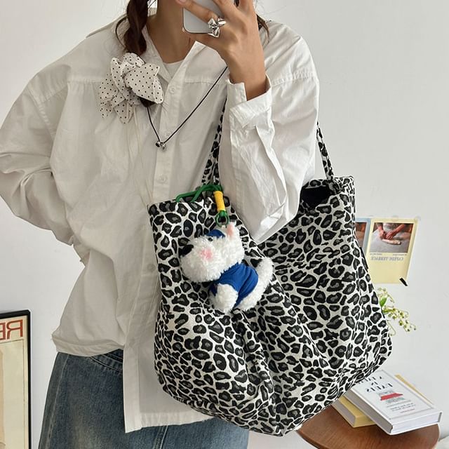 Basaran-Leopard Print Tote Bag