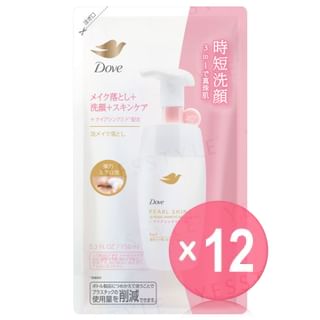Dove Japan - Pearl Shine 12 Pearl-Mimetic Amino Acids 3-in-1 Foam Makeup Remover Refill (x12) (Bulk Box)