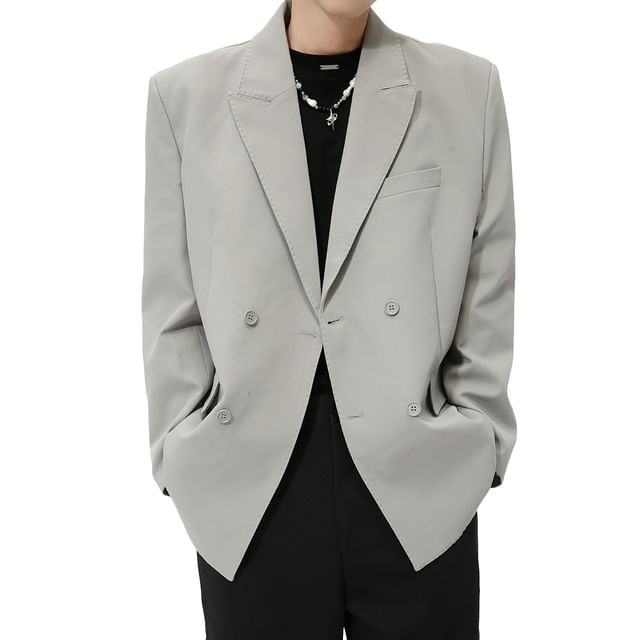 FAERIS-Double Breasted Plain Blazer