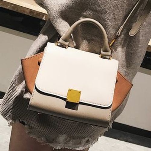 Fionne Faux Leather Color Block Shoulder Bag YesStyle