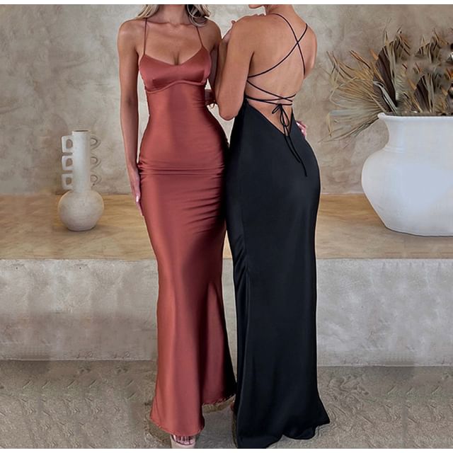 scoop neck backless dress Primavera Scoop Neck Lace-up Back HoCo Dress 4204
