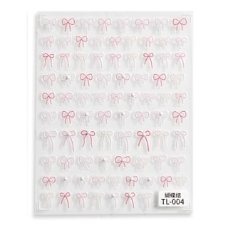 MEKO - Embossed Nail Stickers Pink Bow