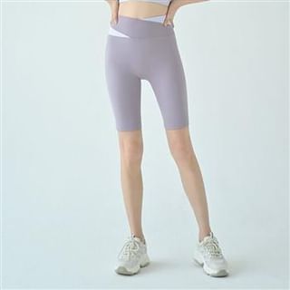 Everose-High Waist Two Tone Yoga Shorts