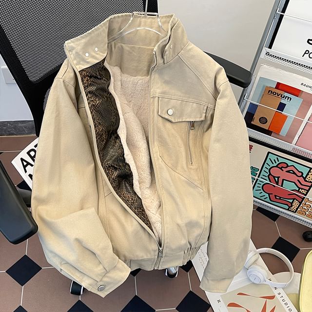 Plummie-Fleece-Lined Zip Jacket
