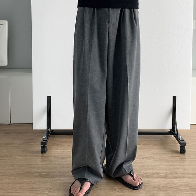 VEAZ-High Waist Plain Wide Leg Pants