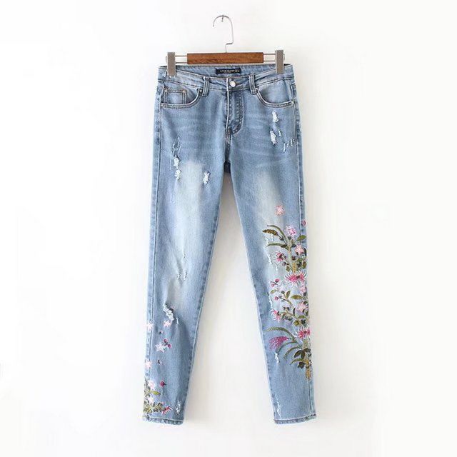 Toalt - Floral Embroidered Skinny Jeans | YesStyle