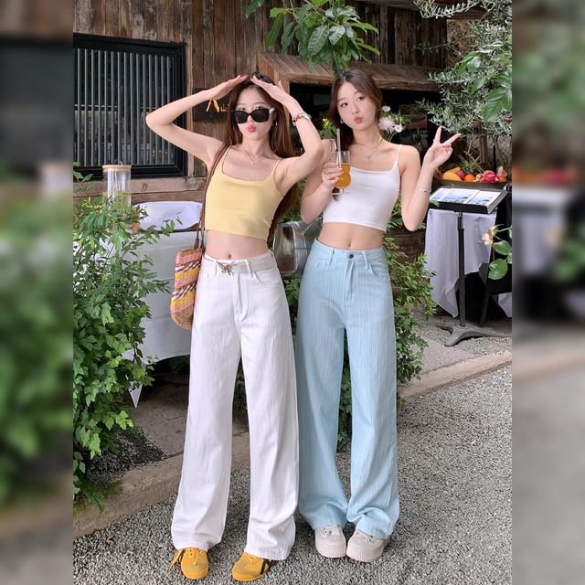 Gwendolyn-Mid Rise Wide Leg Pants