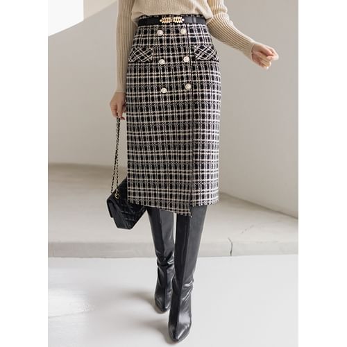 Tartan on sale knit skirt