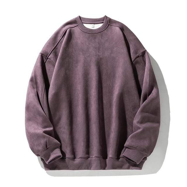 Really Point-Crewneck Plain Sweatshirt