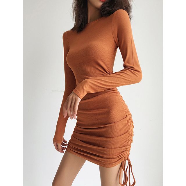 drawstring mini dress