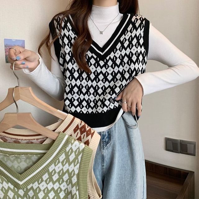 Diamond sweater outlet vest