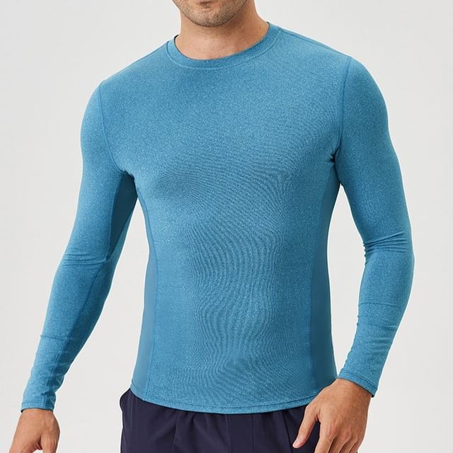 FoxFlair-Long-Sleeve Plain Sports Top