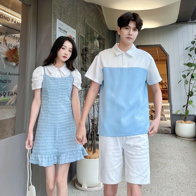 Hippus Couple Matching Blouse Spaghetti Strap Mini A-Line