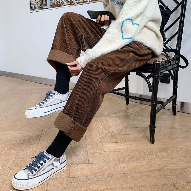 PERKARP-Corduroy Wide-Leg Pants