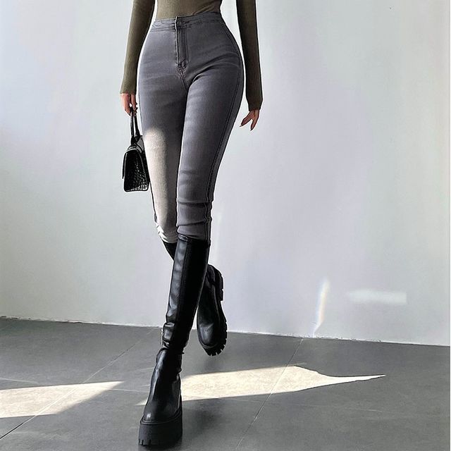 RainGirl-High Waist Skinny Jeans