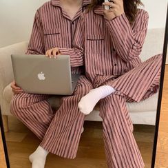 Sadelle - Couple Matching Striped Pajama Set