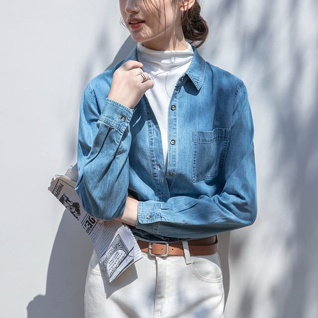 knee length dresses for ladies Sheldon Men's Long-Sleeve Shirt in Light Denim Blue – Buffalo Jeans