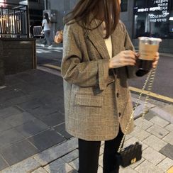 Lewwe - Single Breasted Plaid Blazer Lewwe - Single Breasted Plaid Blazer