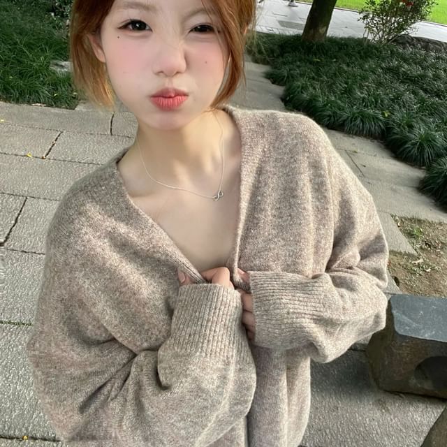 Beaustreet-Plain Open Front Cardigan