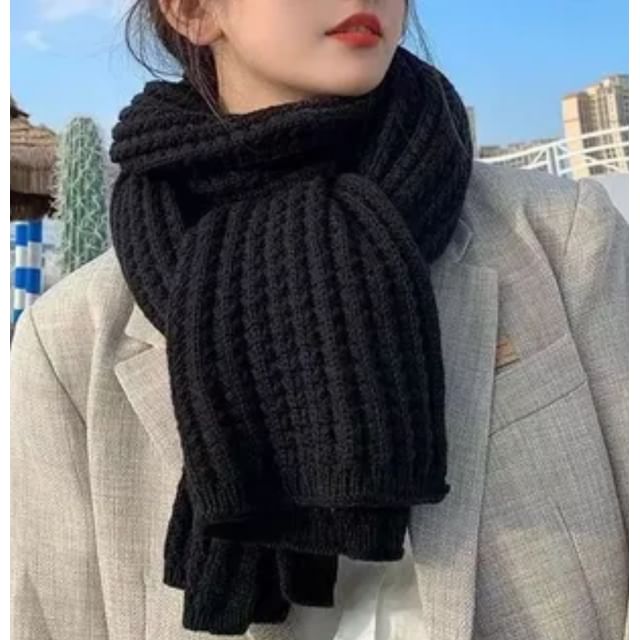 Bolgivy-Plain Knit Scarf