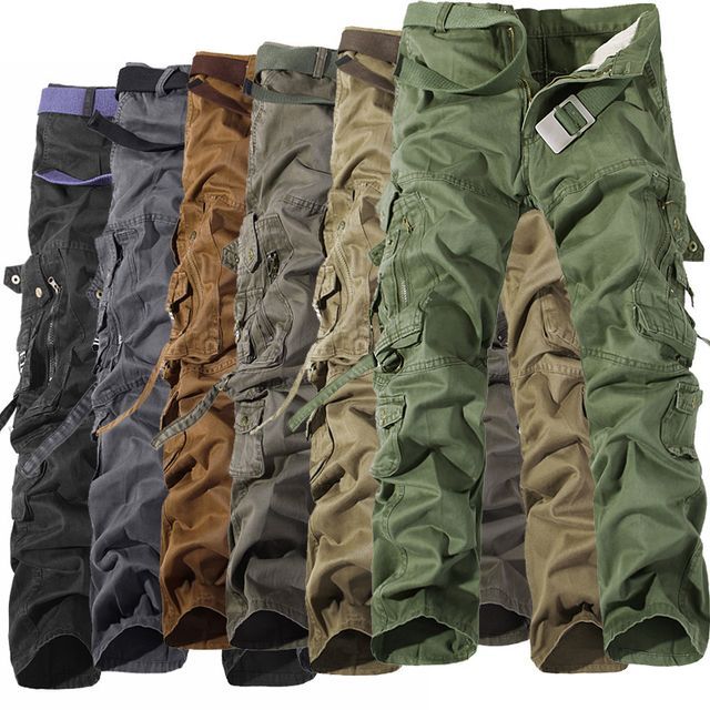 Ninine-Mid Rise Plain Straight Leg Cargo Pants